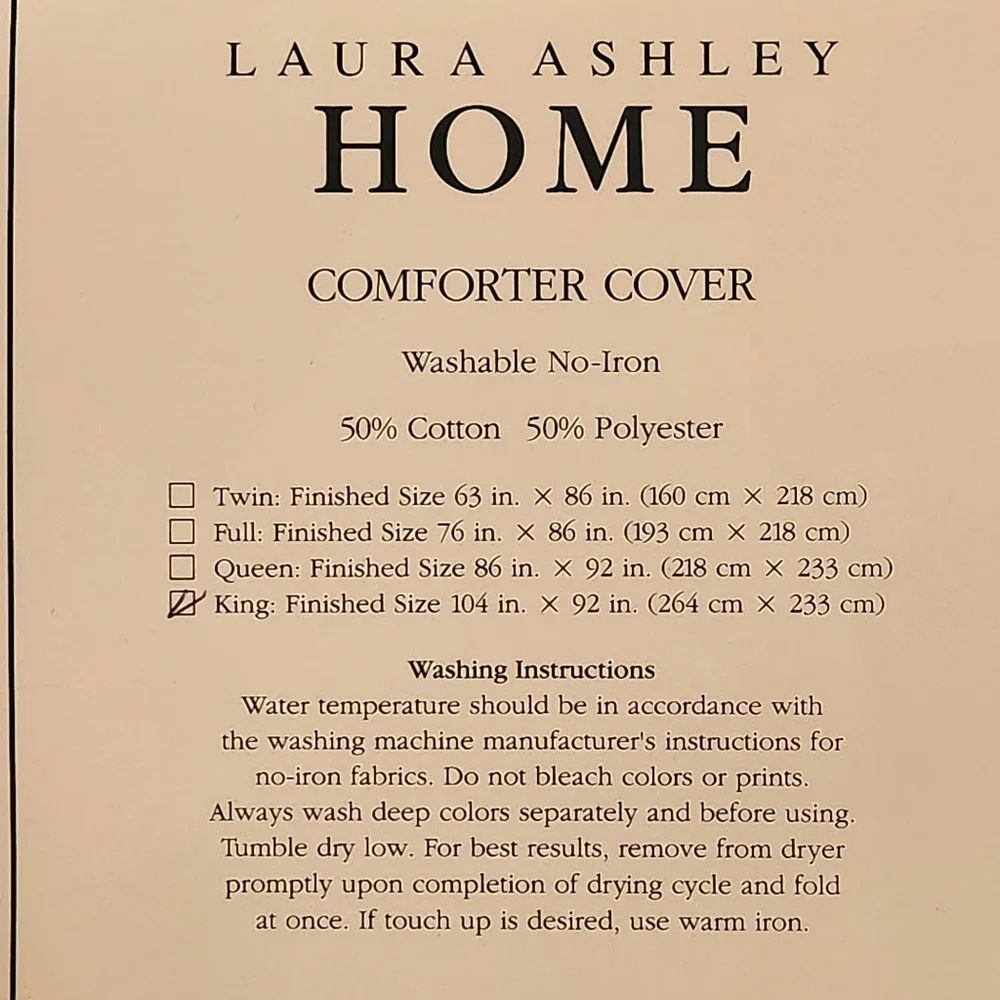 NWT Laura Ashley Kingsberry King Duvet Cover Blue Floral Vintage English Cottage